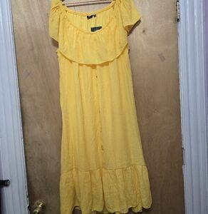 Yellow Off-Shoulder Dress plus size 3x